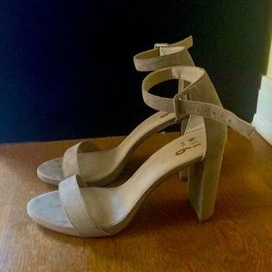 Suede strappy heels